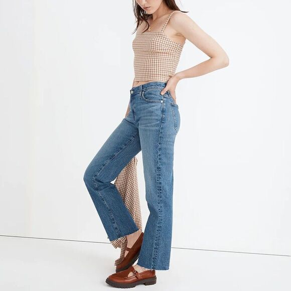 Madewell The Mid Rise Perfect Vintage Straight Jean Criss Cross Edition Size 26 - Picture 3 of 13